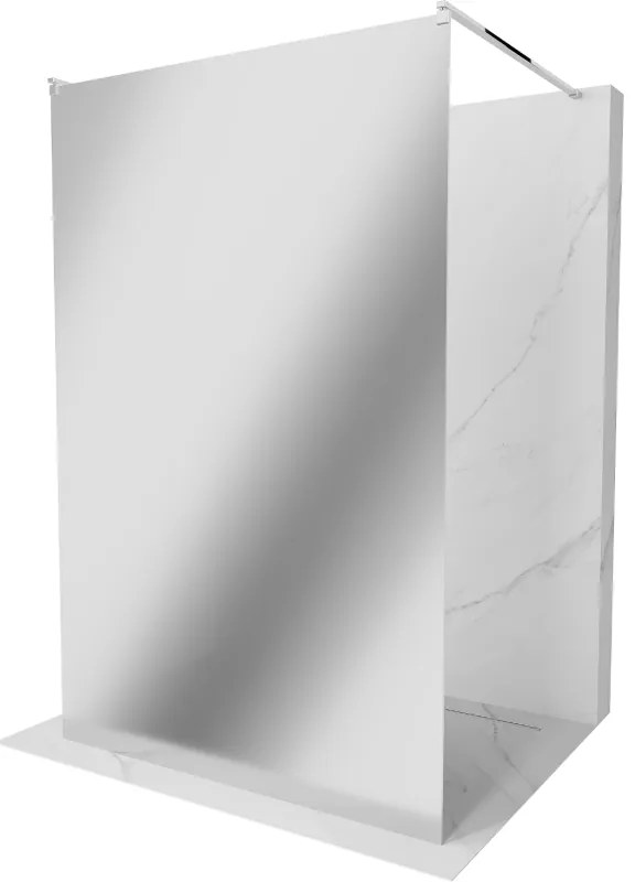 Mexen Kioto, priechodná sprchová zástena 120 x 200 cm, 8mm sklo vzor zrkadlo, 2x chrómová stabilizačná rozpera, 800-120-002-01-50