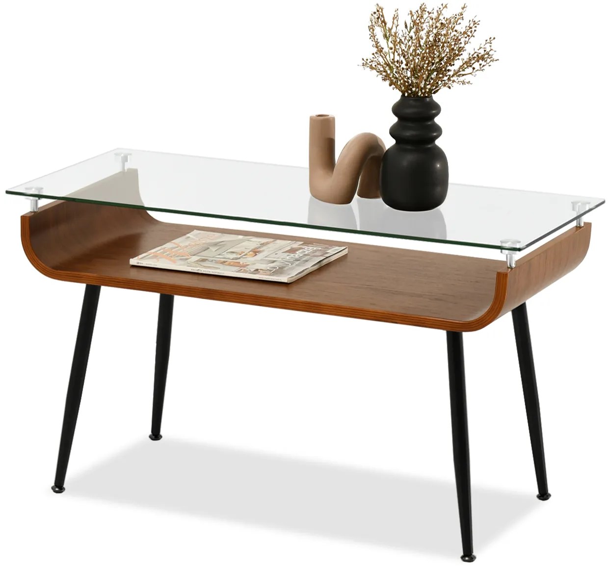 Konferenčný stolík Largus (orech + čierna). Akcia -19%. Vlastná spoľahlivá doprava až k Vám domov. 1111645