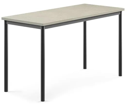 Stôl SONITUS, 1400x600x760 mm, linoleum - svetlošedá, antracit