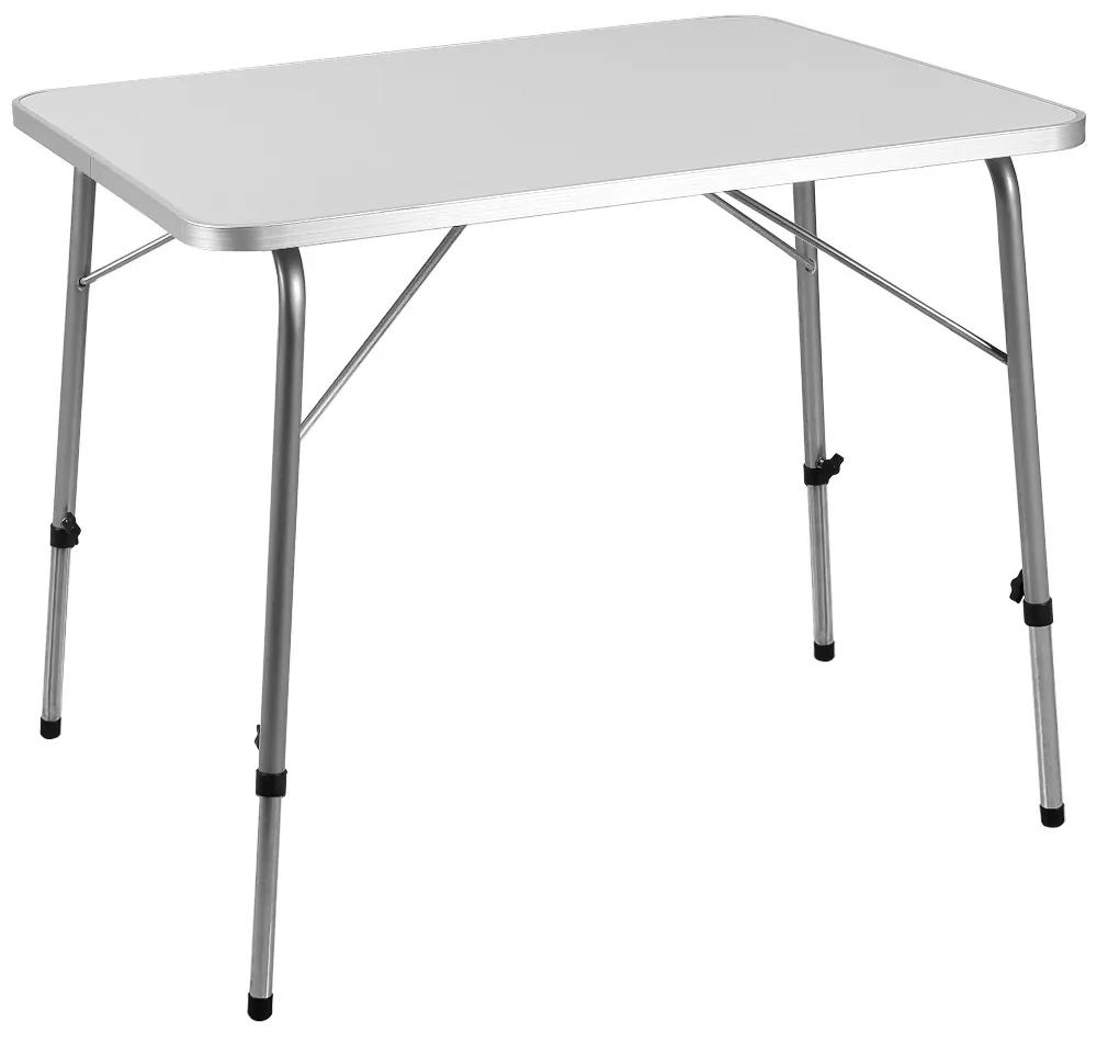 Casaria Kempingový stôl FOKA sklápací, 80x54x50-69cm, biela
