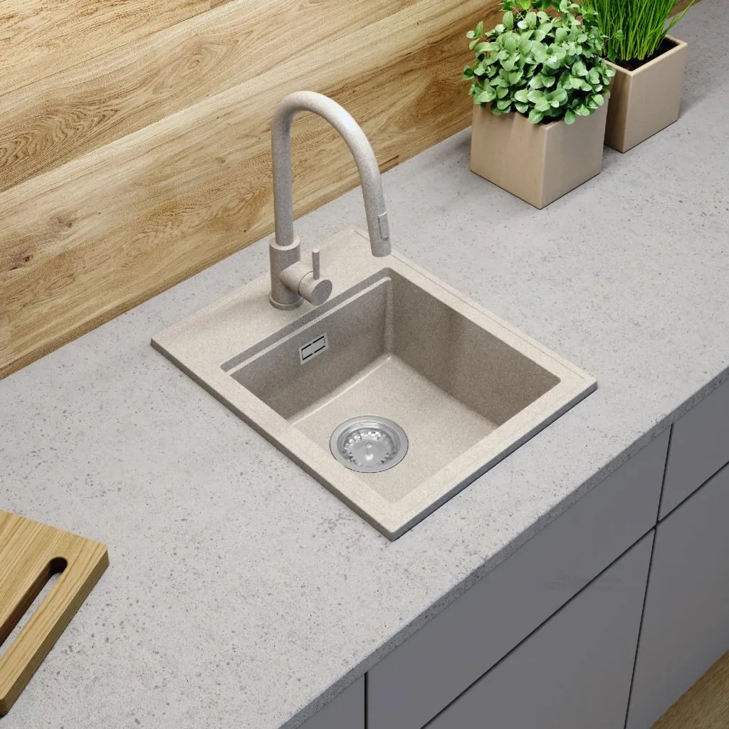 Gamma Modern 4050, 1-komorový granitový drez 400x500x180 mm, béžová, GMA-ZM-4050-B