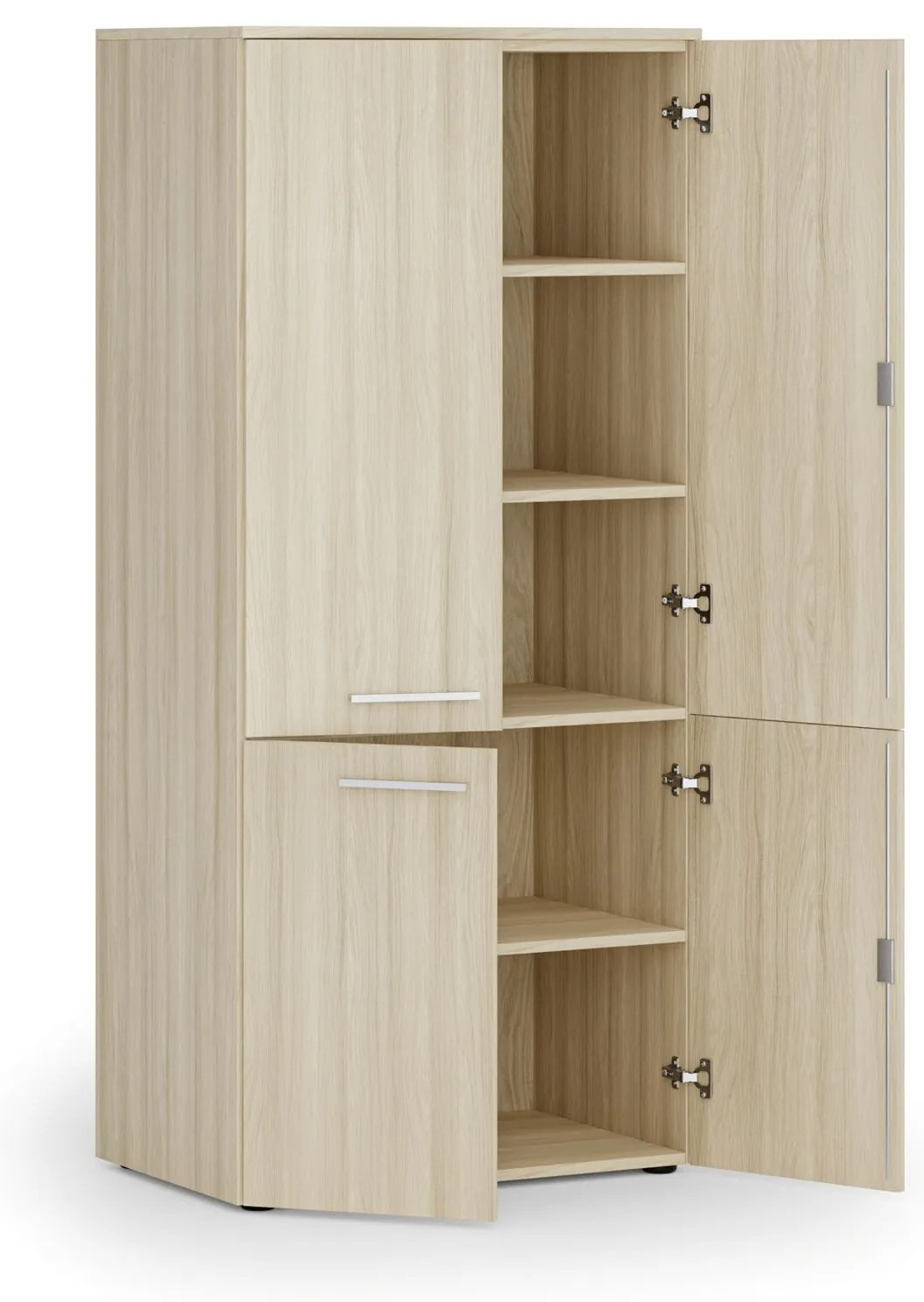 Kancelárska policová skriňa PRIMO WOOD, polené dvere, 800 x 500 x 1781 mm, dub prírodný