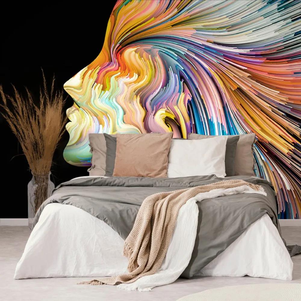 Samolepiaca tapeta farebný profil ženskej tváre