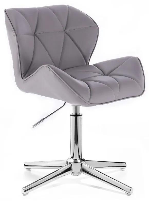 LuxuryForm DESIGN Stolička MILANO na striebornom kríži - šedá