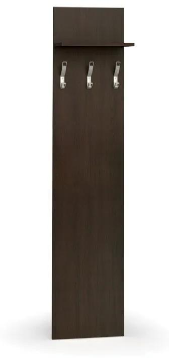 Vešiaková stena PRIMO WOOD, 3 háčiky, polica, wenge
