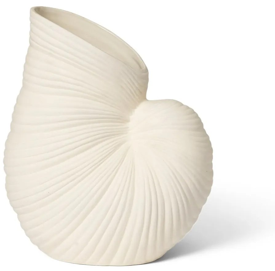 Ferm Living Kameninová váza Shell Pot Off White