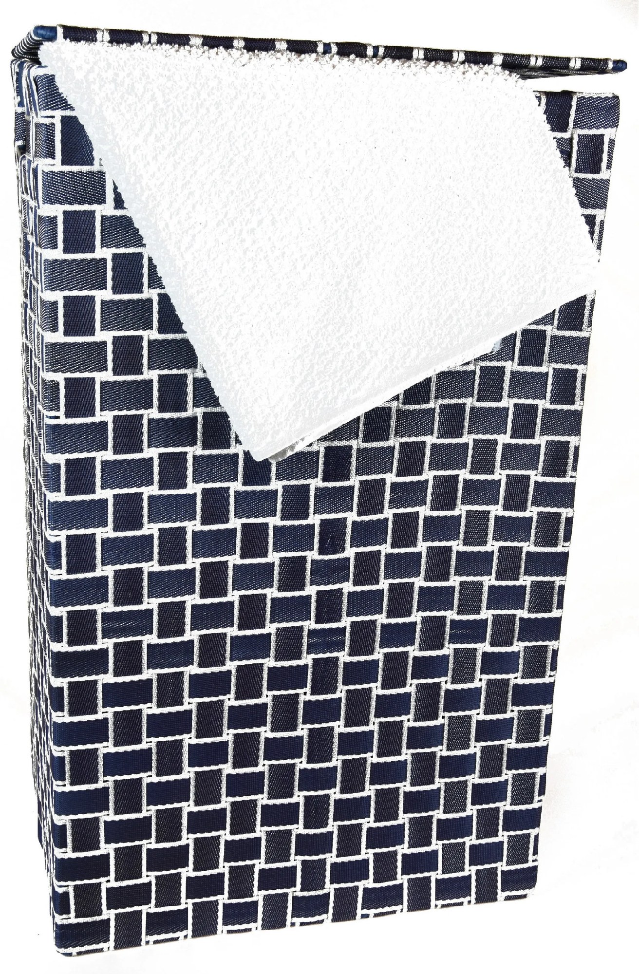 Kôš na bielizeň modro-biely Rozmery (cm): 40x30, v. 61