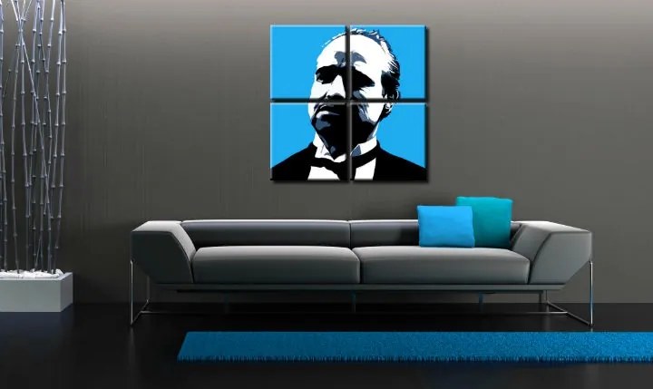 Ručne maľovaný POP Art obraz Marlon Brando 4 dielny mb4