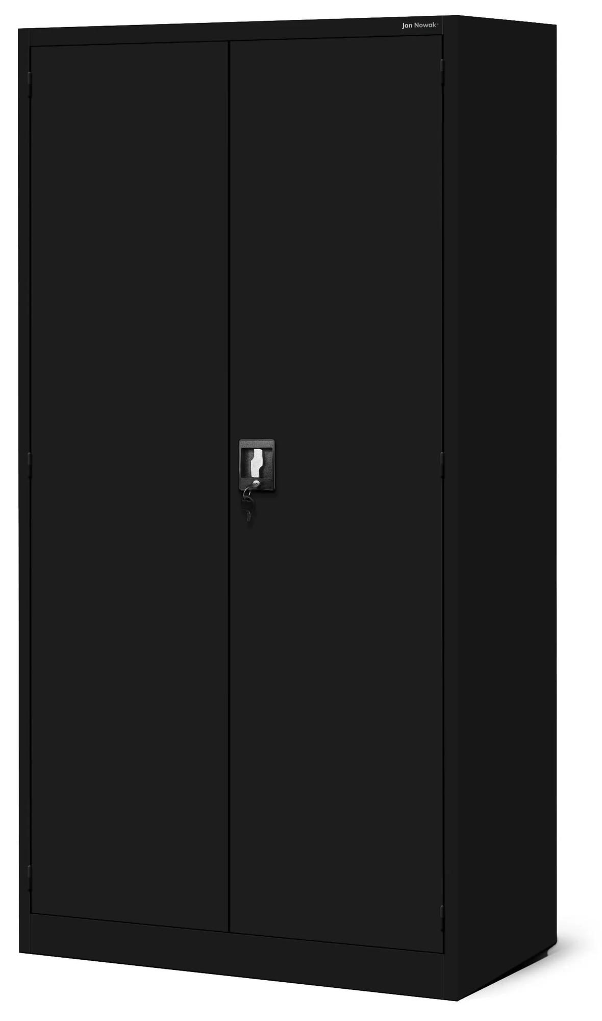 Dielenská skriňa SZYMON, 920 x 1850 x 500 mm, All Black: čierna