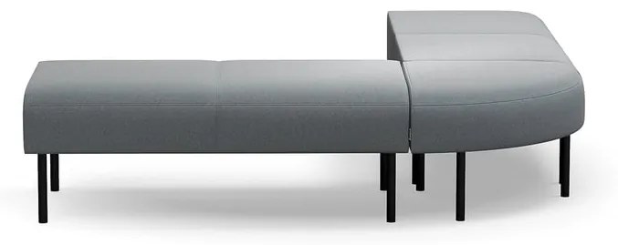 Rohová pohovka bez operadla VARIETY, vonkajší oblúk, látka Pod CS, striebornošedá