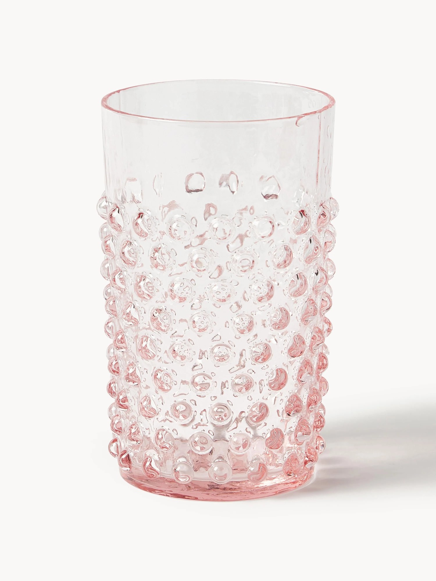 Ručne fúkané poháre na vodu Hobnail, 6 ks