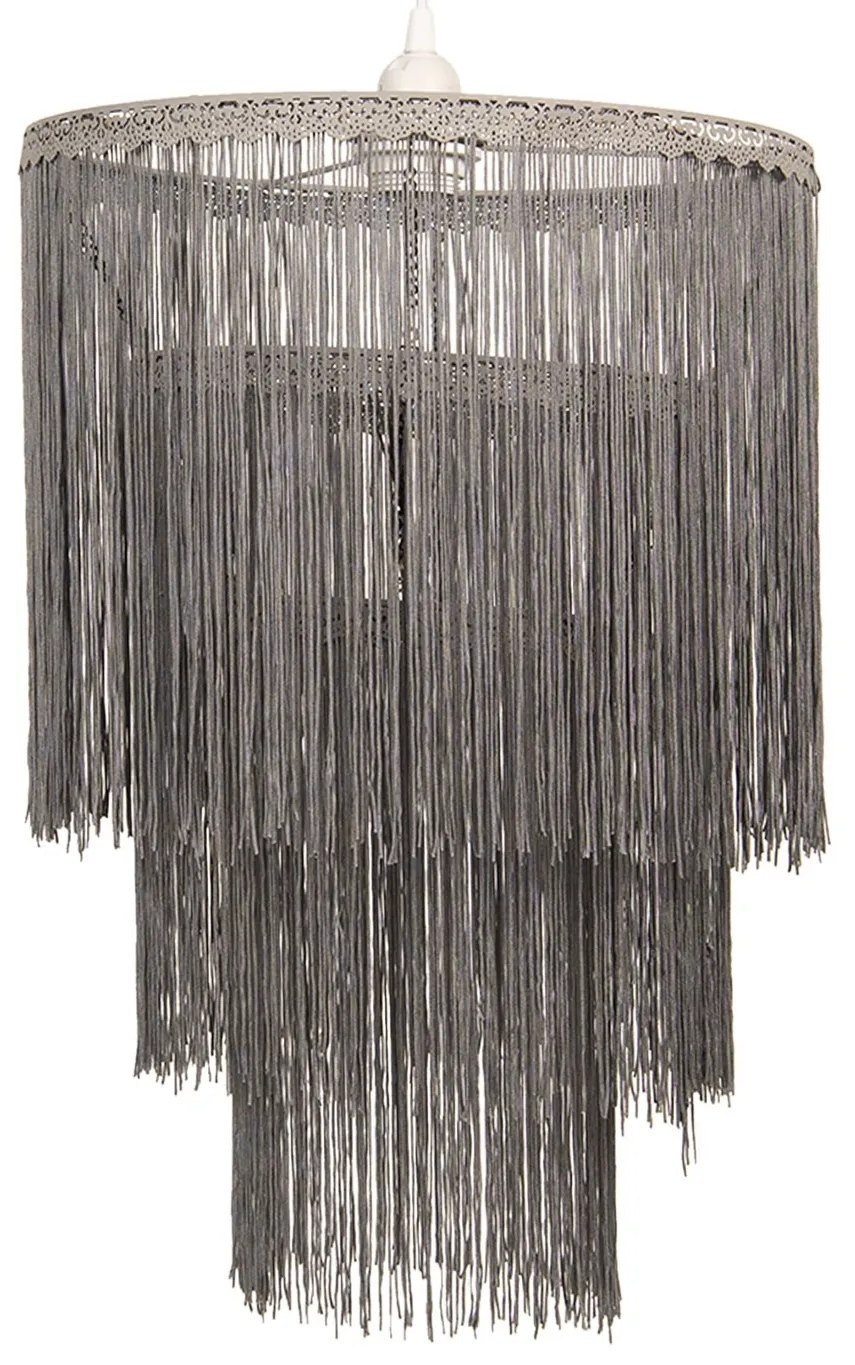 Šedé závesné svetlo Leroy - Ø 35*45 cm E27/max 1*60W