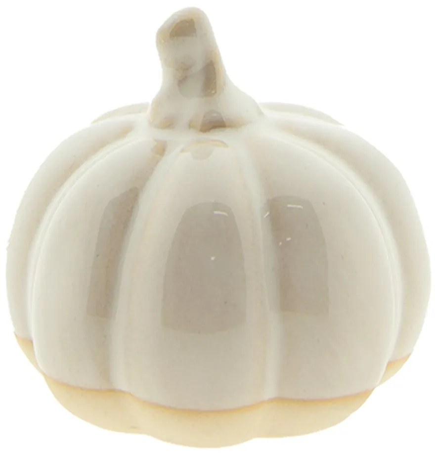 Béžová porcelánová dekorácia tekvice Chrie - Ø 7*6 cm