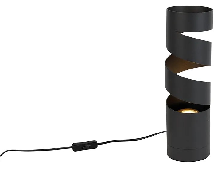 Moderne tafellamp zwart met goud - Stream