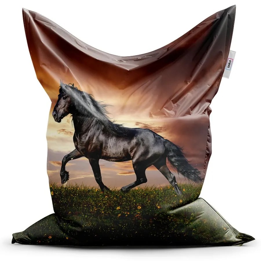 Sedací vak Classic frízsky kôň - detský, hnedá / čierna