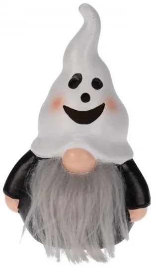 Halloweensky škriatok so strašidlovou čiapkou LED 12 cm