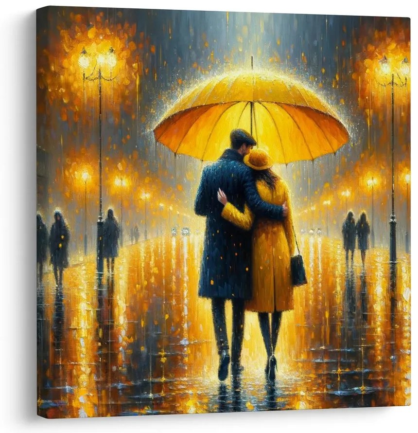 Obraz láska v daždi mesta