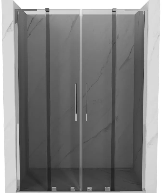 Mexen Velar L Duo, posuvné sprchové dvere do otvoru 160 cm, 8mm šedé sklo, chrómová, 871-160-003-42-01