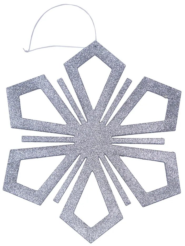 DECOLED Snehová vločka II, priemer 40 cm, strieborná