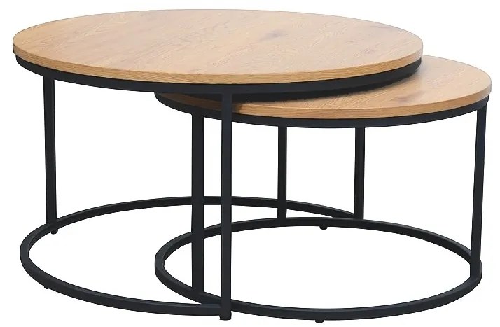 Konferenčný stolík Atlanta III, dub / čierna