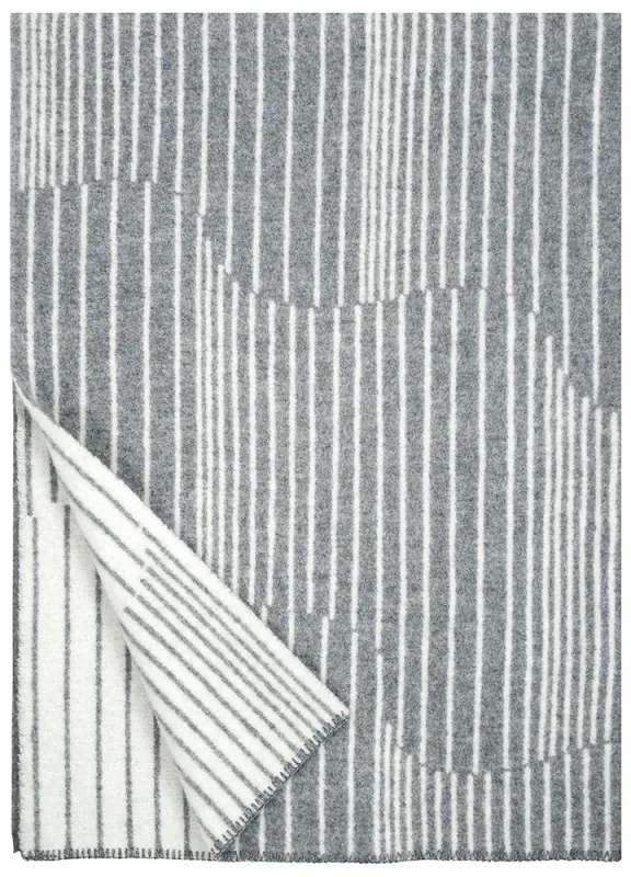 Vlnená deka Aurora 130x180, sivo-biela / Finnsheep