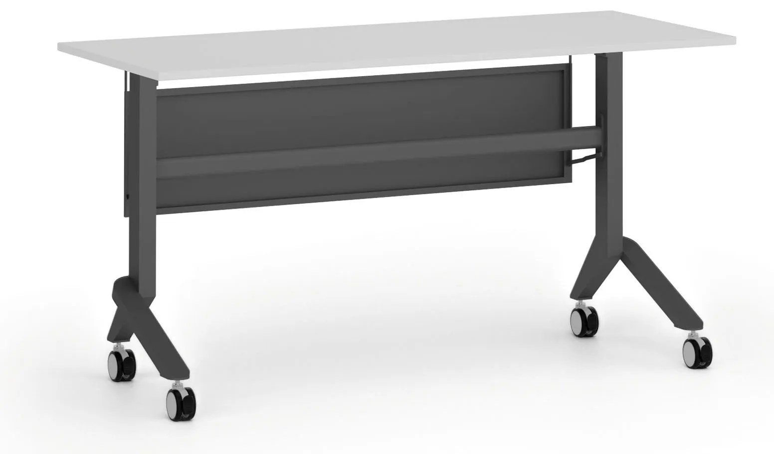 Mobilný stôl PRIMO MOVE, 140x60 cm, čierna podnož, biela