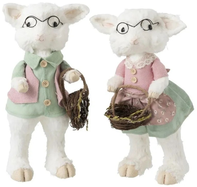 Dekorácie ovčej chlapec a dievča Sheep - 25 * 22 * 46cm