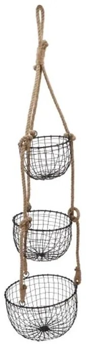 Set 3ks okrúhly ratanový košík Rattan Brown - Ø 44*18/ Ø 35*15/ Ø 24*12 cm