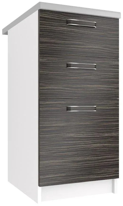 Kuchynská skrinka Belini spodná so zásuvkami 40 cm eben kráľovský s pracovnou doskou TOR SDSZ40/1/WT/HK/0/F