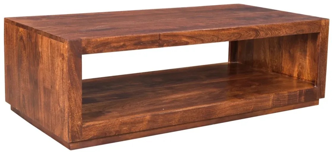 furniture-nabytek.cz - Masívny konferenčný stolík Milburn z akácie, lakovaný, hnedý – 116×57×35 cm