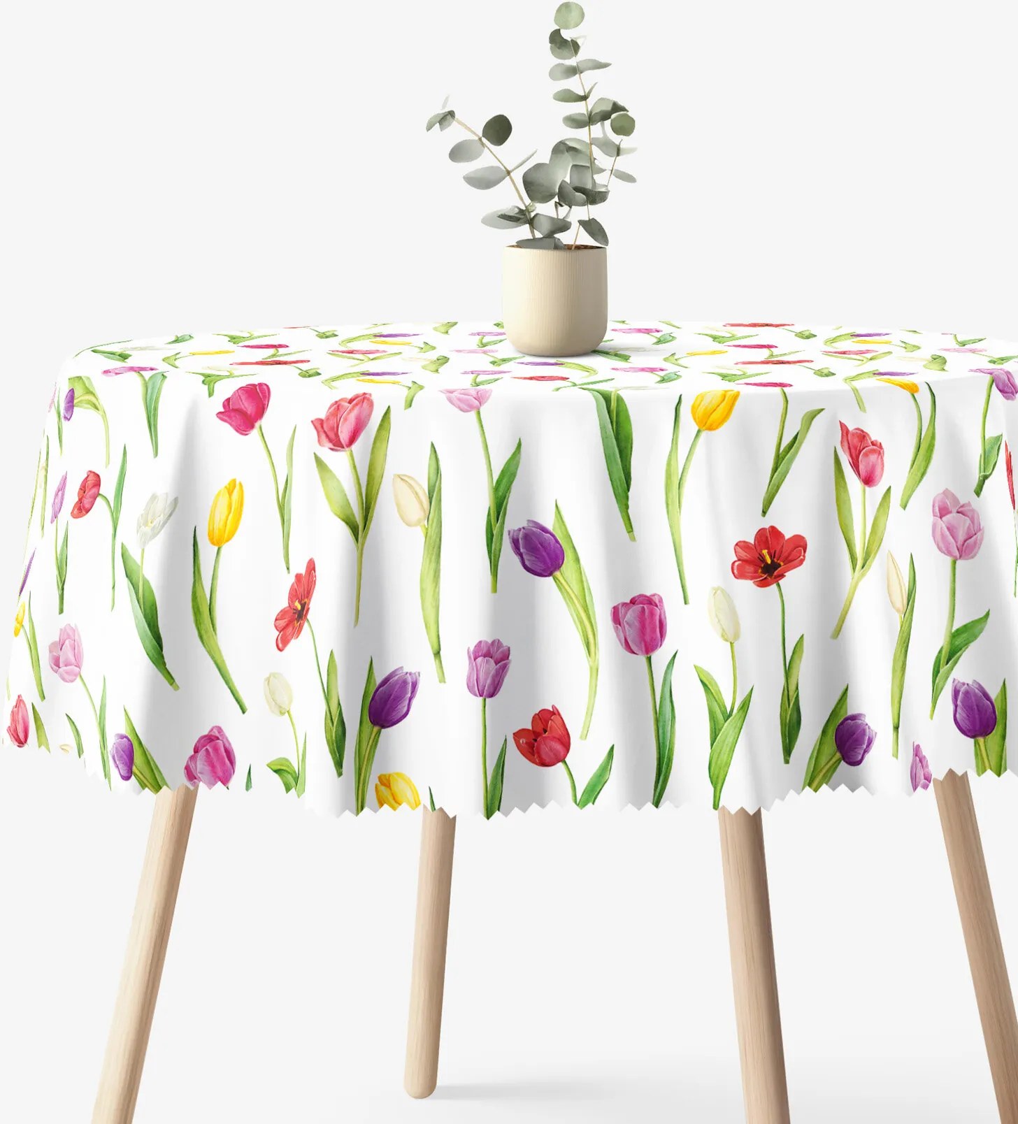 Goldea okrúhly teflónový obrus - farebné tulipány Ø 100 cm