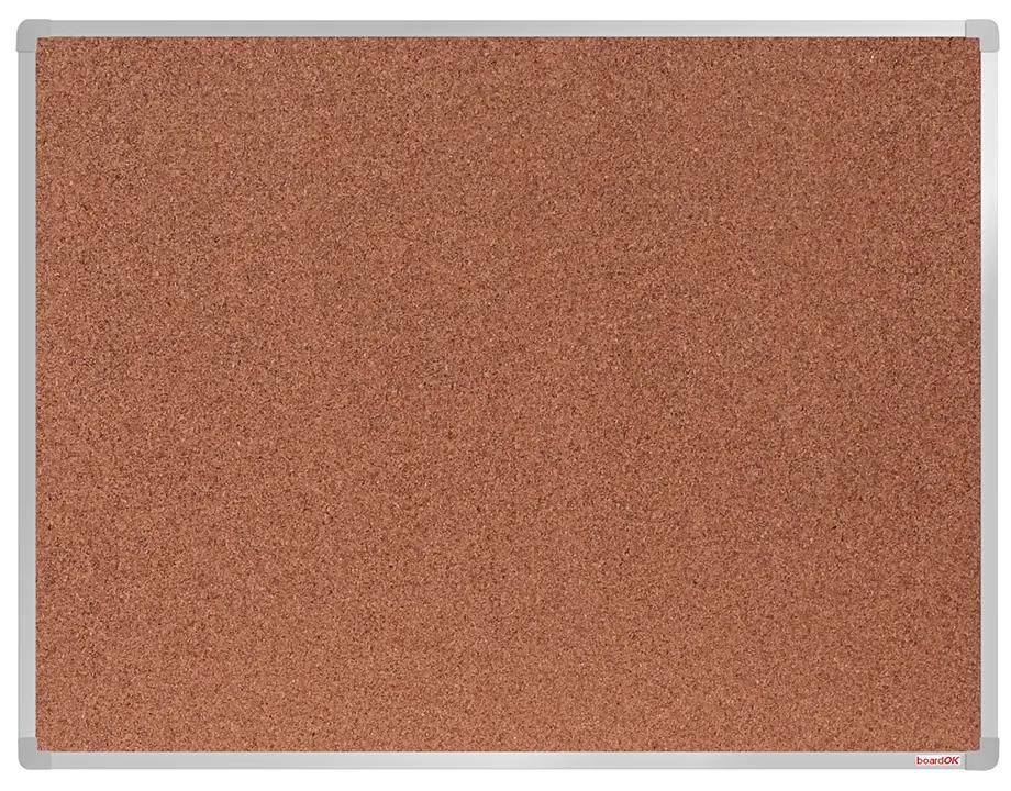 Korková nástenka boardOK v hliníkovom ráme, 1200 x 900 mm, eloxovaný rám