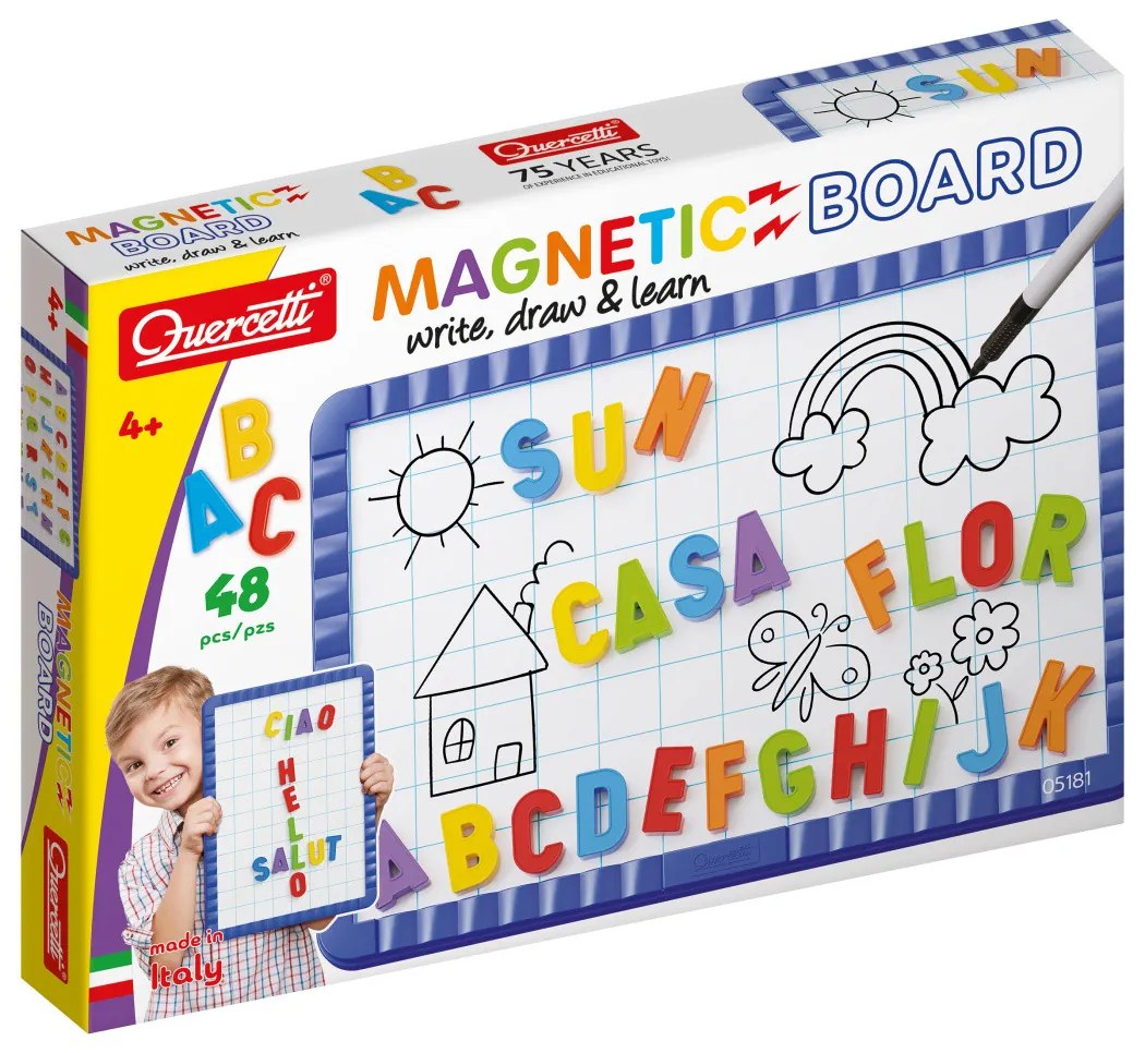 Magnetická tabuľa s písmenami - 48 ks magnetov