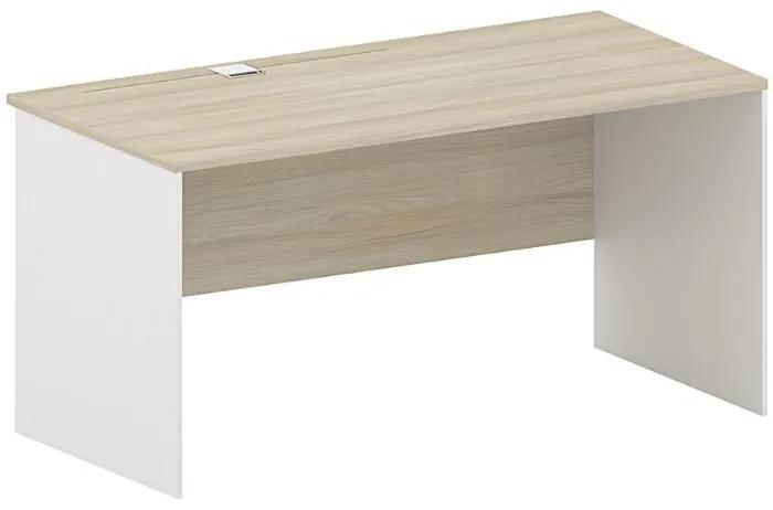 Kancelársky písací stôl FUTURE do paravánu, 1700 x 800 mm, biela/dub