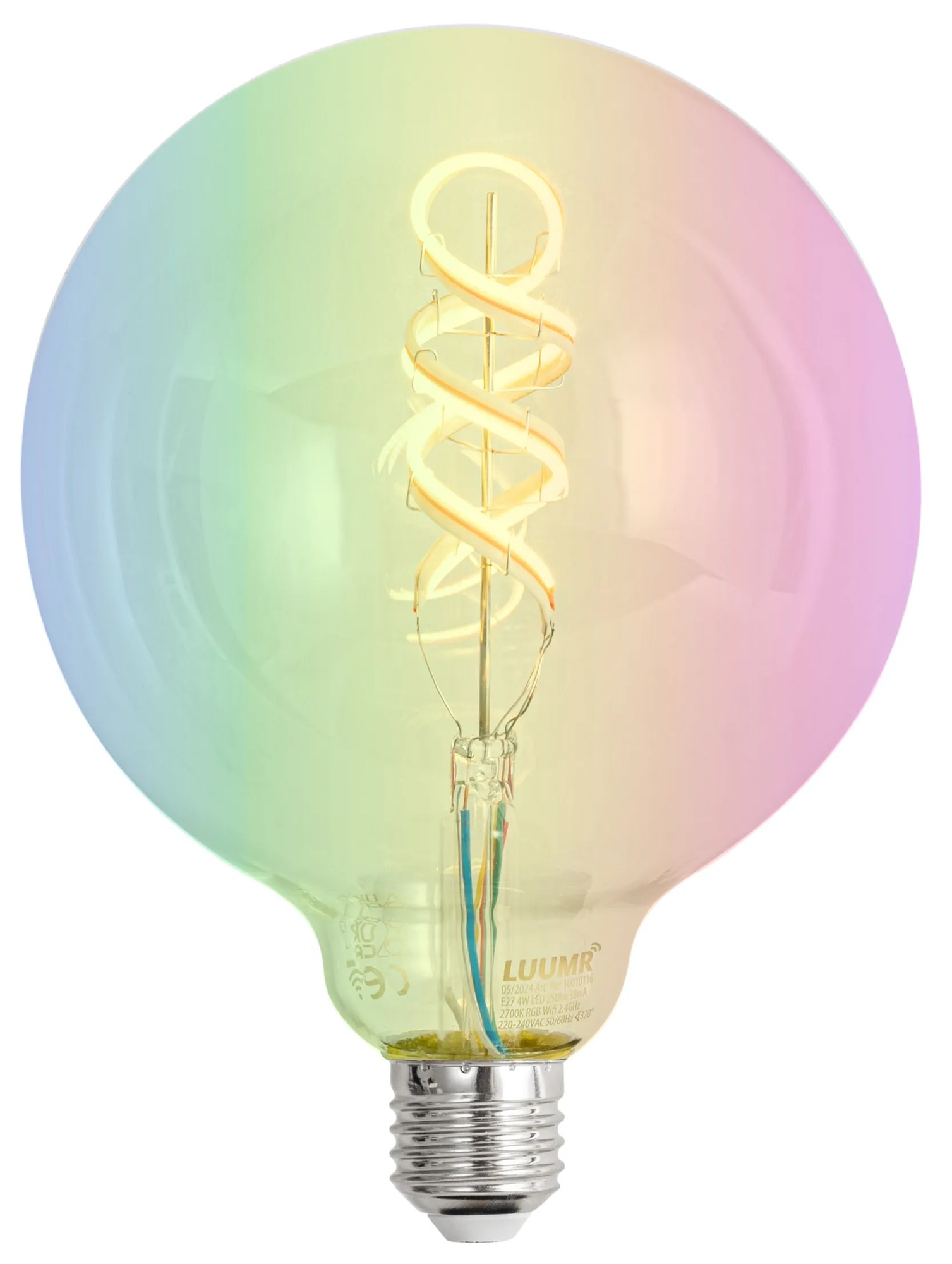 Inteligentné stmievateľné LED žiarovky E27 G125 RGBW 4W 250lm 2700K