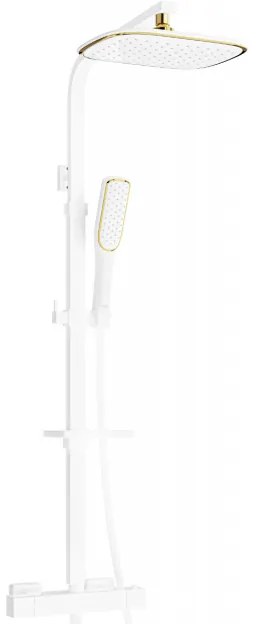 Mexen - CQ49 sprchový set s termostatickou batériou Cube, biela-zlatá, 772504995-25