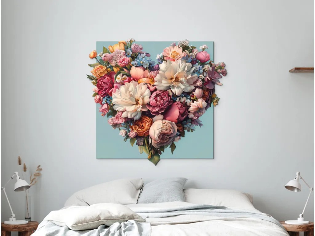 drevko | Obraz Srdce v kvete 44 x 40 cm