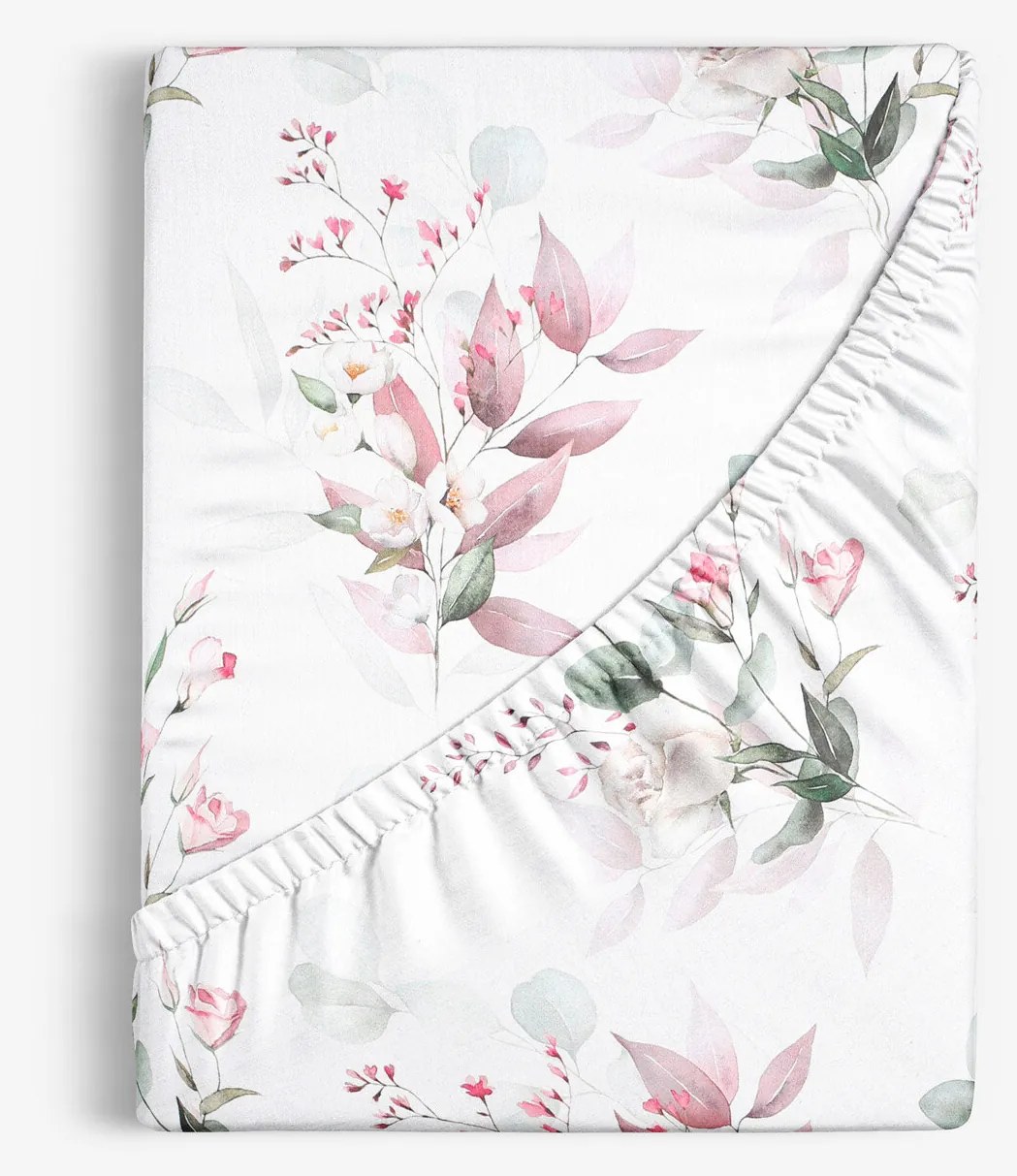 Goldea bavlnená napínacia plachta deluxe - nežné ruže 80 x 160 cm