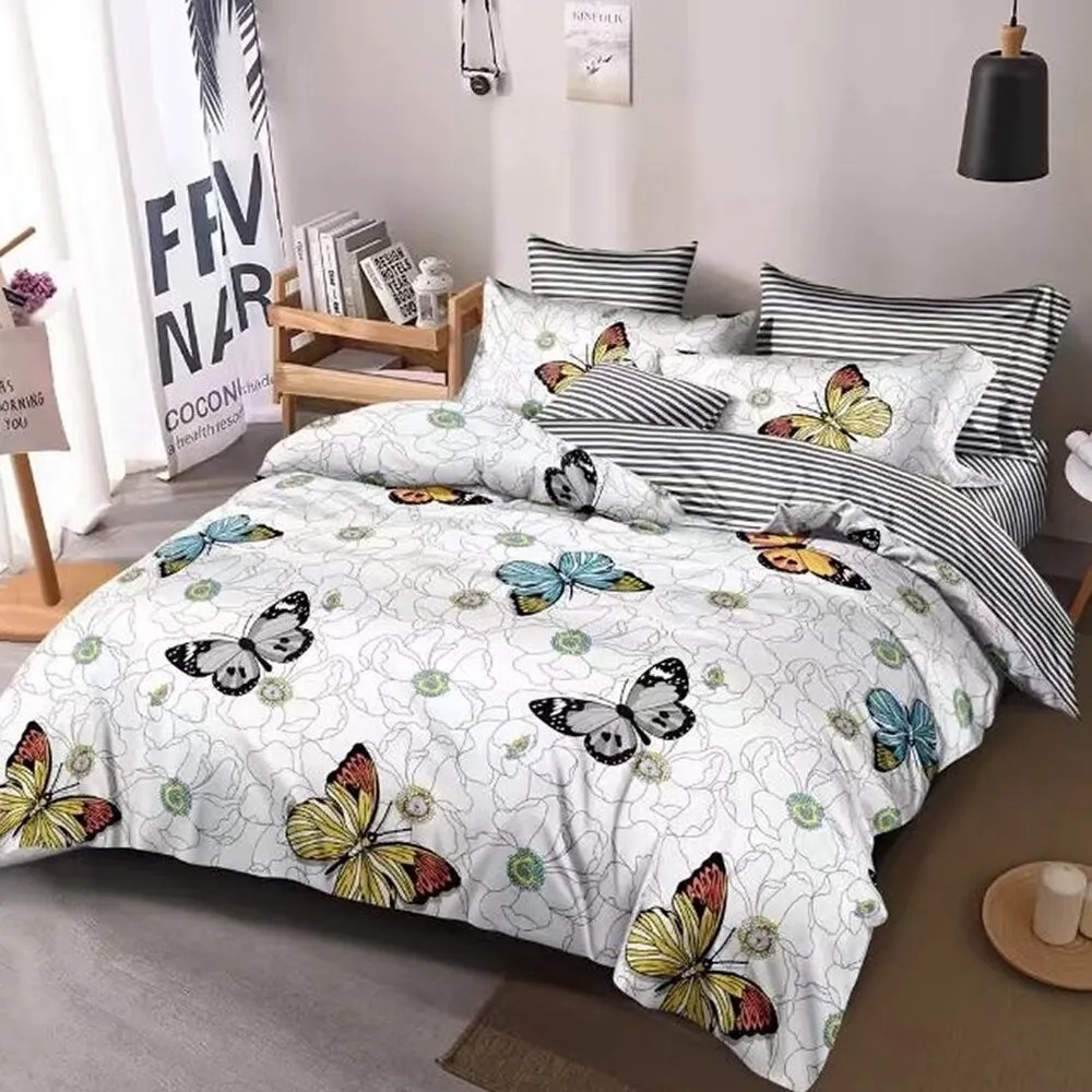 Obliečky OPRAH HAPPY BUTTERFLIES 3-dielna sada 140x200 cm