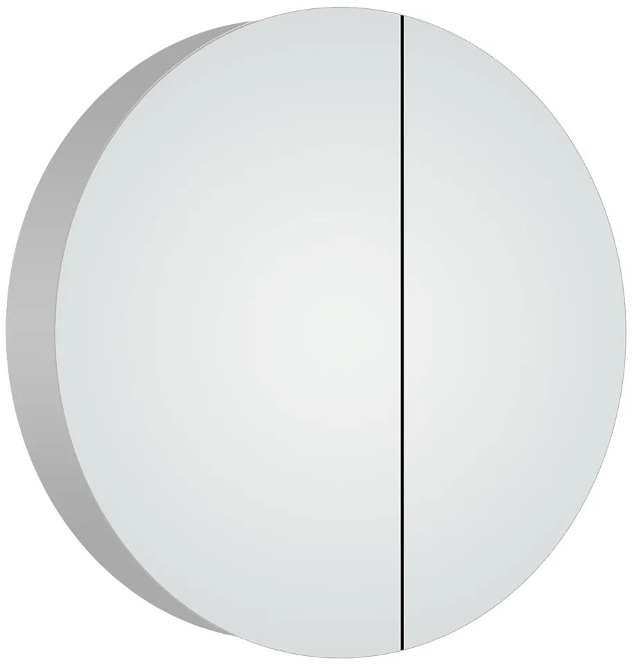 Aluminio Round Zrkadlová skrinka, ⌀ 60 × 10 cm, strieborná