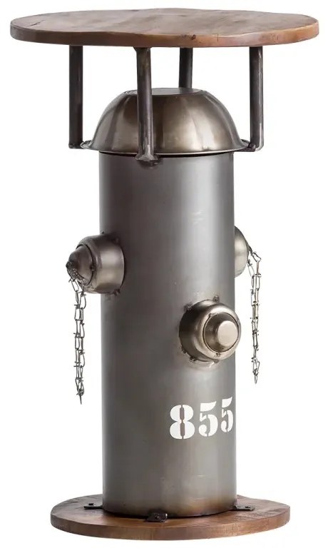 furniture-nabytek.cz - Masívny toaletný stôl Bolton z mangového dreva a kovu, lakovaný, strieborný – guľatý