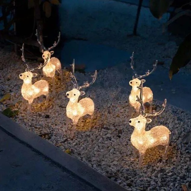 LED svetelná dekorácia soby, napájanie: sieťové, teplá biela, výška: 19 cm