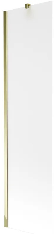 Mexen Next, vaňová zástena 1-krídlová 50 x 150 cm, fixné krídlo, 6 mm námraza sklo, zlatý profil, 895-050-000-00-30-50