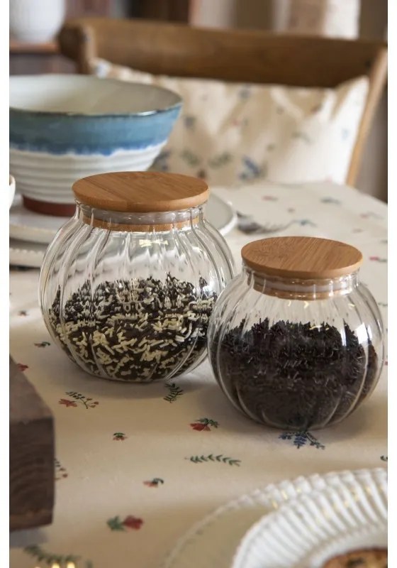 Sklenená baňatá dóza s vrchnákom M - Ø 11 * 12 cm Sklenená baňatá dóza s vrchnákom M - Ø 11 * 12 cm