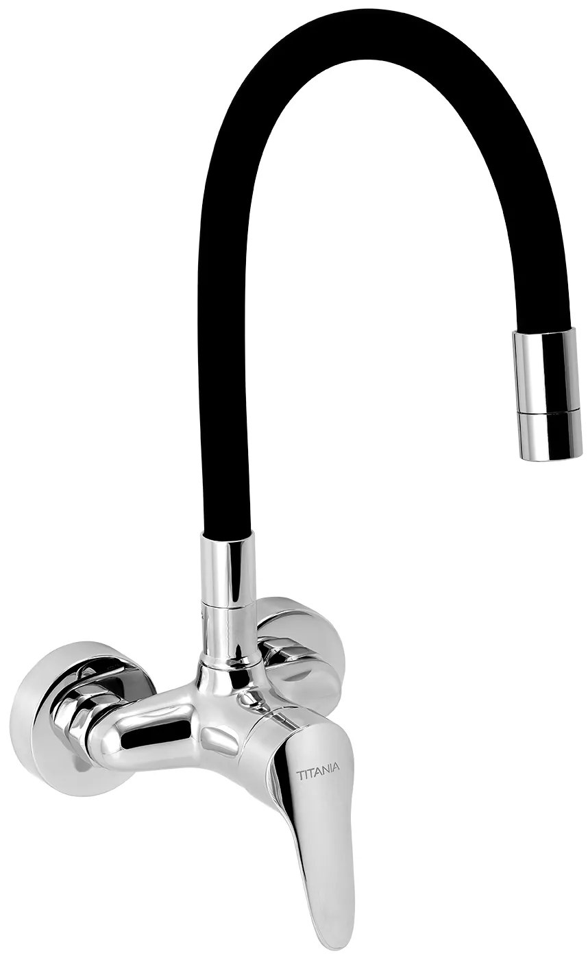 Ferro Zumba - drezová batéria s elastickým ramenom 100mm, čierna-chrómová, 94484,0C