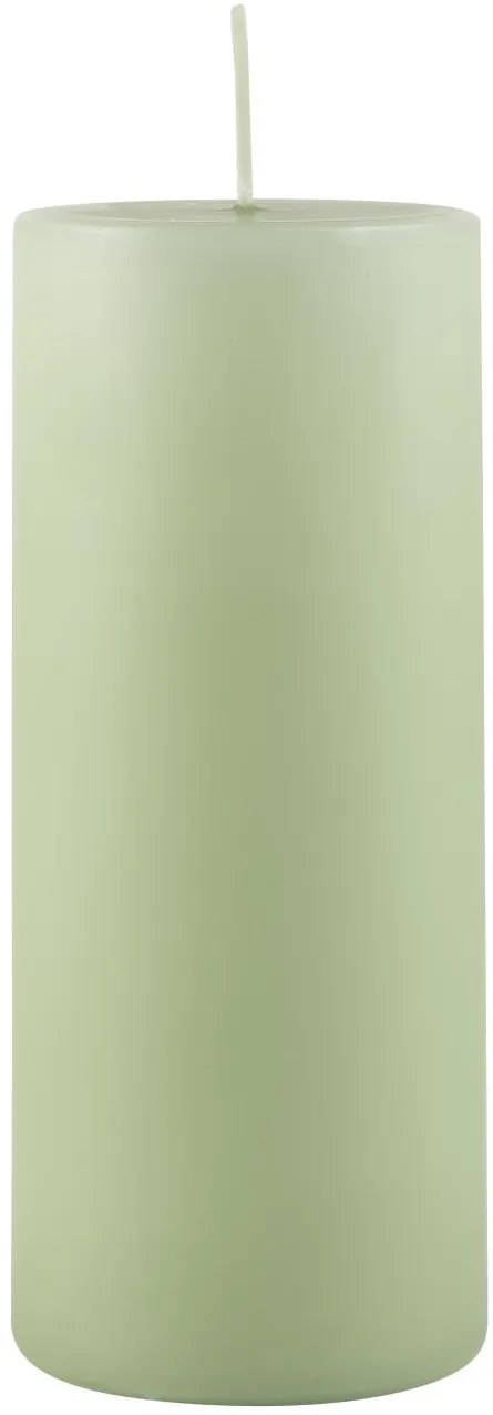 IB Laursen Zelená stĺpcová sviečka LIGHT GREEN 15 cm