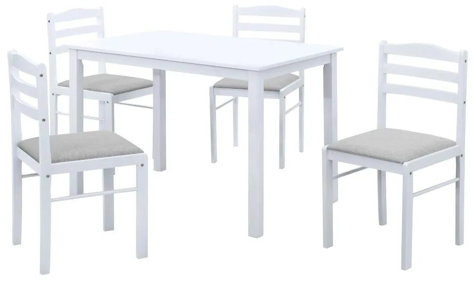 Jedálenský set Sesiones (biela + béžovosivá) (pre 4 osoby). Vlastná spoľahlivá doprava až k Vám domov. 1116505