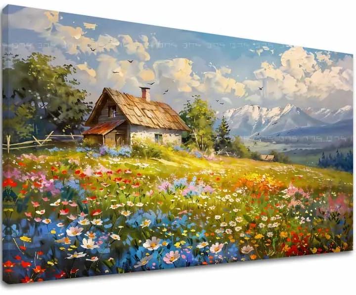 Obraz na plátne Farebná kvetinová lúka | Akrylové detaily