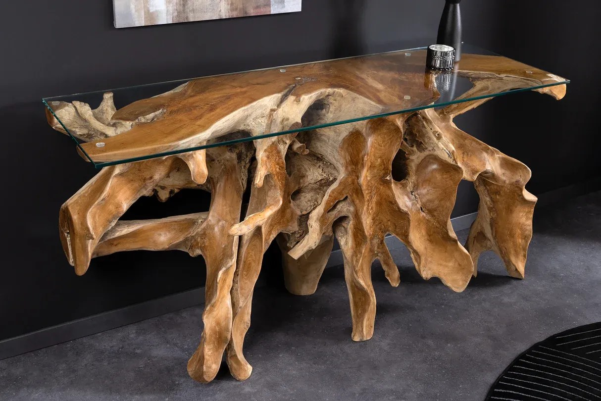 Konzolový regál ROOT 150 cm z teakového dreva