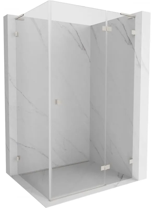 Mexen Lunar L, 1-krídlový sprchový kút, pravý, 85 x 70 cm, 8mm číre sklo, brúsená oceľ profil, 834L-085-070-97-00-P